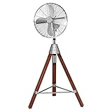 AEG VL 5688 S Retro-Standventilator, Holzstativ, Oszillierend, Durchmesser 40 cm, 3 Laufgeschwindigkeiten, hochwertiges Metallgehäuse, höhenverstellbar