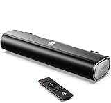 Bomaker Mini Soundbar, PC kleine tragbare Soundbar, Bluetooth 5.0 16 Zoll Optische/USB/AUX Anschlüsse für TV, PC, Laptop, Handy-Schwarz