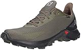 Salomon Herren Alphacross Blast GTX, Wasserdichte Trail Running Schuhe, Grün (Olive Night/Black/Ebony), 42 2/3 EU