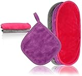 com-four® 6-teiliges Mikrofaser Abschminktuchset, Gesichts-Reinigungstücher für die Hautpflege und Make-Up-Entfernung, sanfte Kosmetik-Entferner [Auswahl variiert] (06 Stück - 30x17.5cm + 15x15cm)