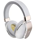 Riwbox XBT-780 Bluetooth-Kopfhörer, Over-Ear, Hi-Fi-Stereo-Headset mit integriertem Mikrofon für Online-Unterricht, Heimbüro, PC/Handys/TV weiß und Gold