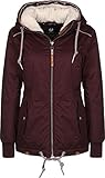 Ragwear DANKA Damen,Jacke,Winterjacke mit Kapuze,vegan,warm,wasserabweisend,Wine Red,S