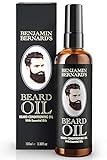 Bartöl - Beard Oil für Männer - Für gesundes Bartwachstum & einen gepflegten Stil - Leicht parfümiert, enthält Jojoba- & Mandelöl - Vegane Bartpflege - 100 ml