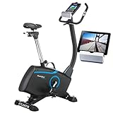 skandika Ergometer Fahrrad Atlantis | Heimtrainer mit App Steuerung (Kinomap, iConsole), Bluetooth, 10kg Schwungmasse, Puls und Körperfettmessung, 32 Stufen, geräuscharm, Transportrollen | bis 150kg