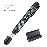 U UZOPI Bremsflüssigkeitstester Bremsflüssigkeitsprüfer Brake Fluid Tester Bremsflüssigkeit Messen Prüfgerät Pen Wassergehalt Tester mit 5 LED Anzeige Für Bremsflüssigkeiten DOT 3/4/5