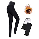 Moonssy Yogahose Damen Hohe Taille lang, Sport Leggins Stretch-Hose, Taille Control Lauf-Tights für Yoga, Weiche Fitnesshose Sauna Hose Frauen Schwitzeffekt (Bauch und Taille) (Black, S)