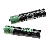 vhbw 2X NI-MH 1000mAh (1.2V) wiederaufladbare Akkus Batterien für Telekom T-Com Sinus 103, 301i, 500i, 501i wie AAA, Micro, R3, HR03.