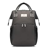 Wickelrucksack groß Luxus Ausführung Baby Wickeltasche mit Wickelunterlage Windeltasche multifunktional Schulrucksack Reiserucksack für Unterwegs unisex Damen und Herren (Taupe)