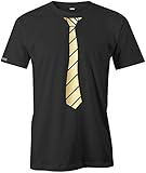 Jayess JGA - Krawatte Business Style - Herren T-Shirt in Schwarz-Gold by Gr. XL