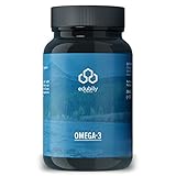 Fischöl Omega 3 Kapseln von edubily® 70% Omega 3-Gehalt • EPA DHA Kapseln in pharmazeutischer Qualität aus nachhaltigem Wildfang • Kleine Kapseln • Im Braunglas • Vorrat für 90 Tage
