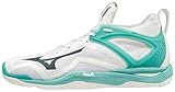 Mizuno Damen Wave Mirage 3 Handballschuhe, Weiß/Weiß/Blaubeere/Blaubeere/Blaugrau/13, 42 EU
