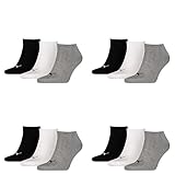 Puma Unisex Sneaker Sportsocken 12 x Paket (39-42, schwarz/weiß/grau)