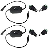 2pcs (DC 12V-24V 6A) PWM Dimmer LED Schalter Dimmbare LED Strip Controller In-line Dimmschalter Drehdimmer Schnurdimmer Regler Stufenlos Dimmen Kontrolleur für LED Streifen und andere LED Beleuchtung