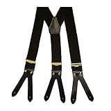 Dayneq 110 bis 150cm Knopfloch Hosenträger Farbe & Länge Wählbar 3,5cm Breit
