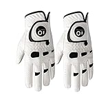 FINGER TEN Golfhandschuh Herren Linke Hand Rechte Mit Ball Marker 2 Stück（Not Paar） Allwetter Leder Griff Golf Handschuh Links Rechts Weicher Komfort Passform Größe S M ML Groß XL (M/L,Links)