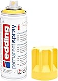 edding 5200 Permanent-Spray - verkehrs-gelb matt - 200 ml - Acryllack zum Lackieren und Dekorieren von Glas, Metall, Holz, Keramik, lackierb. Kunststoff, Leinwand, u. v. m. - Sprühfarbe