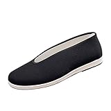 KINDOYO Chinesische Traditionelle Peking Stil Schuhe - Kung Fu Slipper Tai Chi Wu SHU Kampfsport Schuhe mit Gummisohle Herren, Schwarze Sohle, 38（240MM）