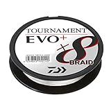 Daiwa Tournament X8 Braid EVO+ 0,10mm 135m Weiß geflochtene Angelschnur