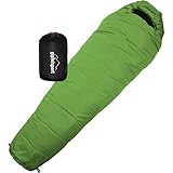 gipfelsport Mumienschlafsack - Outdoor Schlafsack für Erwachsene und Kinder | Mini Sleeping Bag für Winter, grün