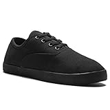 Rumpf Vulan 1589 Leinen Dancesneaker Tanzschuhe mit Durchgehender Chromleder Sohle Hip Lindy Hop Swing Gymnastik Sport Fitness Trainings Hallen Aerobic Yoga Schuhe, Schwarz, 40 EU