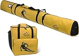 normani Skitasche und Skischuhtasche im Set 170cm oder 200cm mit integriertes Adressfeld Farbe Gelb Größe 170 cm