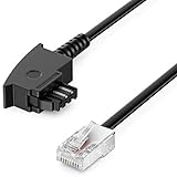 deleyCON 1m Routerkabel TAE-F auf RJ45 (8P2C) Anschlusskabel Kompatibel mit DSL ADSL VDSL Fritzbox Internet Router an Telefondose TAE