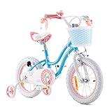 Royal Baby Kinderfahrrad Mädchen Stargirl Fahrrad Stützräder Laufrad Kinder Fahrrad 14 Zoll Blau