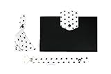 filia & filius Wickeltasche Baby Set 3-teilig mit Windeltasche Schnullertasche Schnullerband (Schwarz Sterne)