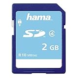 Hama Speicherkarte SD 2GB (SD-2.0 Standard, Class 4, Datensicherheit dank mechanischem Schreibschutz, Beschriftungsfeld)