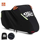 Verbesserte Motorradabdeckung wasserdichte, reißfeste Outdoor-Rollerabdeckung gegen Staubregen UV-beständig (XL:245 * 105 * 125CM)