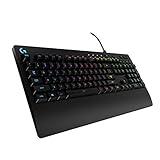 Logitech G213 Prodigy Gaming-Tastatur, RGB-Beleuchtung, Programmierbare G-Tasten, Multi-Media Bedienelemente, Integrierte Handballenauflage, Spritzwassergeschützt, Deutsches QWERTZ-Layout, Schwarz
