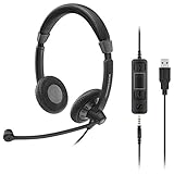 Sennheiser SC 75 USB MS Beidseitiges UC-Headset mit USB-Anschluss inkl. In-Line Call Control und 3, 5