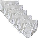 HERMKO 3240 5er Pack Herren Slip mit Eingriff und Weichbund aus 100% Bio-Baumwolle, Größe:D 5 = EU M, Farbe:weiß