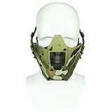 ATAIRSOFT Tactical Half Face Mesh Maske Fit Schnelle Helmschiene für Airsoft Jagd Paintball CS Spiel BB Gun Shooting MC