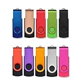 USB Sticks 4GB 10 Stück, AreTop Speicherstick 4GB Rotate Metall High Speed USB 2.0 Flash Drive (10 Farben)
