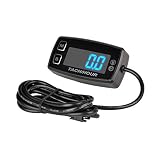 Runleader Digital LED Stundenzähler Drehzahlmesser, Wartungstimer, Alarmdrehzahl, externer Betrieb für ZTR Rasenmäher Traktor Generator Außenborder ATV Jetski Dirtbike Kettensäge Marine Schneefräse.