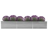 vidaXL Garten-Hochbeet Verzinkter Stahl 480x80x77 cm Grau