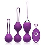 Acvioo Liebeskugeln Beckenbodentrainer für Frauen Mit Fernbedienung - Silikon Kegel Balls Mit 10 Vibrationsmodi Beckenbodentraining Kugeln Für die Blasenkontrolle und Beckenbodenübungen Lila