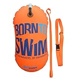 BornToSwim Unisex-Adult Schleppboje für Schwimmer Helle Sicherheitsboje Ohne Trockentasche, Orange, 28 x 49 cm