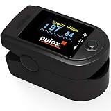 Pulsoximeter PULOX PO-200 Solo in Schwarz Fingerpulsoximeter für die Messung des Puls und der Sauerstoffsättigung am Finger