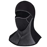 ROTTO Sturmhaube Skimaske Balaclava Sturmmaske für Motorrad Winter Motorradmaske Fleece Wasserdicht Winddicht Thermal Universalgröße (Schwarz-A(mit Reißverschluss))