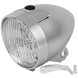 VGEBY Vintage-Fahrrad-Vorderlicht, 3 LEDs, Frontlicht für Fahrrad, Vintage-Scheinwerfer, Zubehör für Radfahren, feste Schaltung, Silber