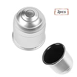 AOHEWEI 2pcs Anhängerkupplung Abdeckung Kugel Chrom Kunststoff 50mm Towball Bar Cover Trailer Abschleppen Hitch Cover Cap Perfekt für Anhänger LKW Wohnwagen (Chrom)