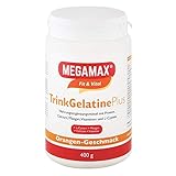 MEGAMAX Trink-Gelatine Plus L-Cystein , Mangan u. Calcium | Kollagen-Hydrolysat - Kollagen Protein Pulver - für Bindegewebe, Gelenke, Muskel & Knochen | Hochwertiges 100% Rinder-kollagen Hydrolysat