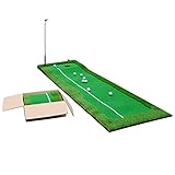 JUANstore Indoor Golf Putting Green Übungsmatte Tragbare Kunstrasenmatte Puttout Golf Mat - Vervollkommnen Sie Ihr Putten - Langlebiges Design,Grün