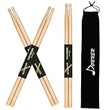 Donner 5A Drumsticks Natur Klassisches Ahorn Holz 3 Paar mit Tasche