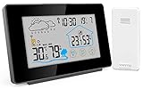 infactory Barometer: Funk-Wetterstation mit Außensensor, Display-Touchfunktion, Wettertrend (Thermometer Funk)