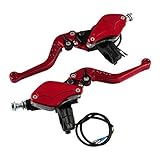 MagiDeal Ein Paar 22mm Motorrad Einstellbare Hydraulische Bremspumpe Ersatz Universalzubehör - Rot