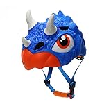 HAHADONG Kinder-Fahrradhelm, Kleinkind, niedlicher Triceratops, für Skateboard, Roller, Klettern, 49 ~ 55 cm, A, keine Größe