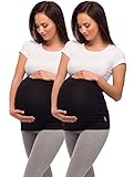 Be Mammy Damen Bauchband 04 2er Pack (2 x Schwarz, S)